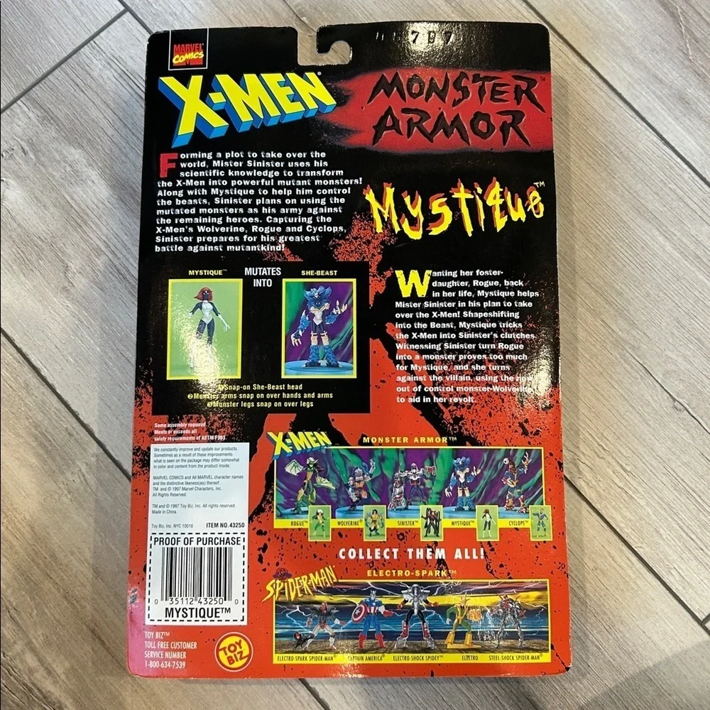 Vintage 1997 Marvel X-Men Monster Armor Mystique action figure NIP